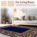 Ornate Floral Border Design Rug