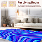Surreal Wavy Blue Purple Design Rug