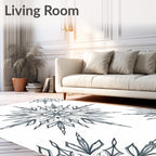 Vintage Gray Floral Mandala Rug