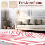 Abstract Pink Peach Chevron Wave Rug