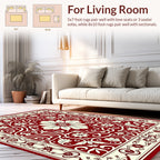 Classic Red Floral Medallion Pattern Rug