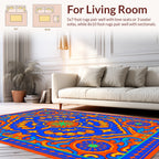 Vibrant 2-Color Mandala Pattern Rug