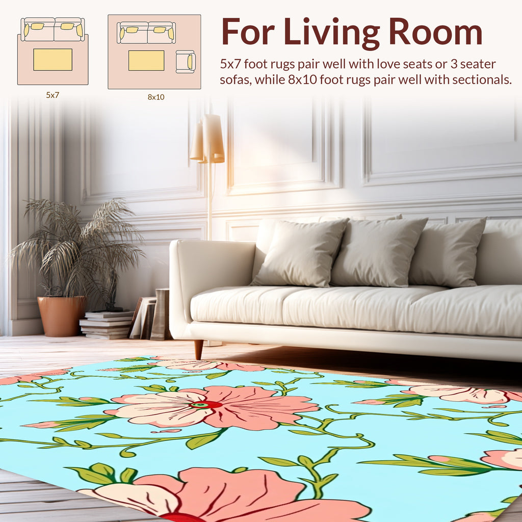Blossom Vine Pastel Pattern Rug