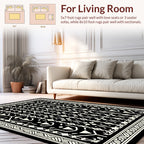 Black White Geometric Statement Rug