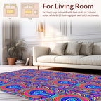 Vibrant Psychedelic Swirl Abstract Rug