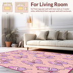 Pretty Pink Butterfly Pattern Rug