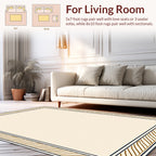 Striped Border Subtle Pattern Rug