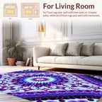 Mandala Style Purple Blue Geometric Design Rug