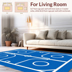 Abstract Geometric Blue White Art Design Rug