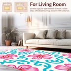 Pink Floral Swirls Pattern Rug