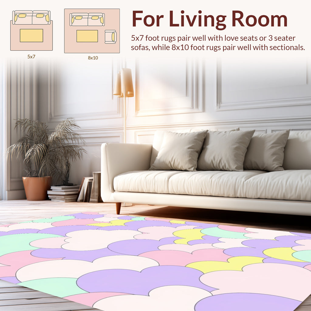 Pastel Cloud Pattern Abstract Design Rug