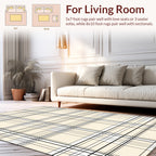 Classic Black White Plaid Pattern Rug