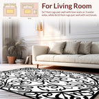 Intricate Floral Scrollwork Inlay Pattern Rug
