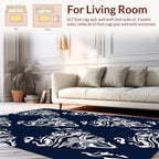 White Abstract Art Deco Pattern Rug