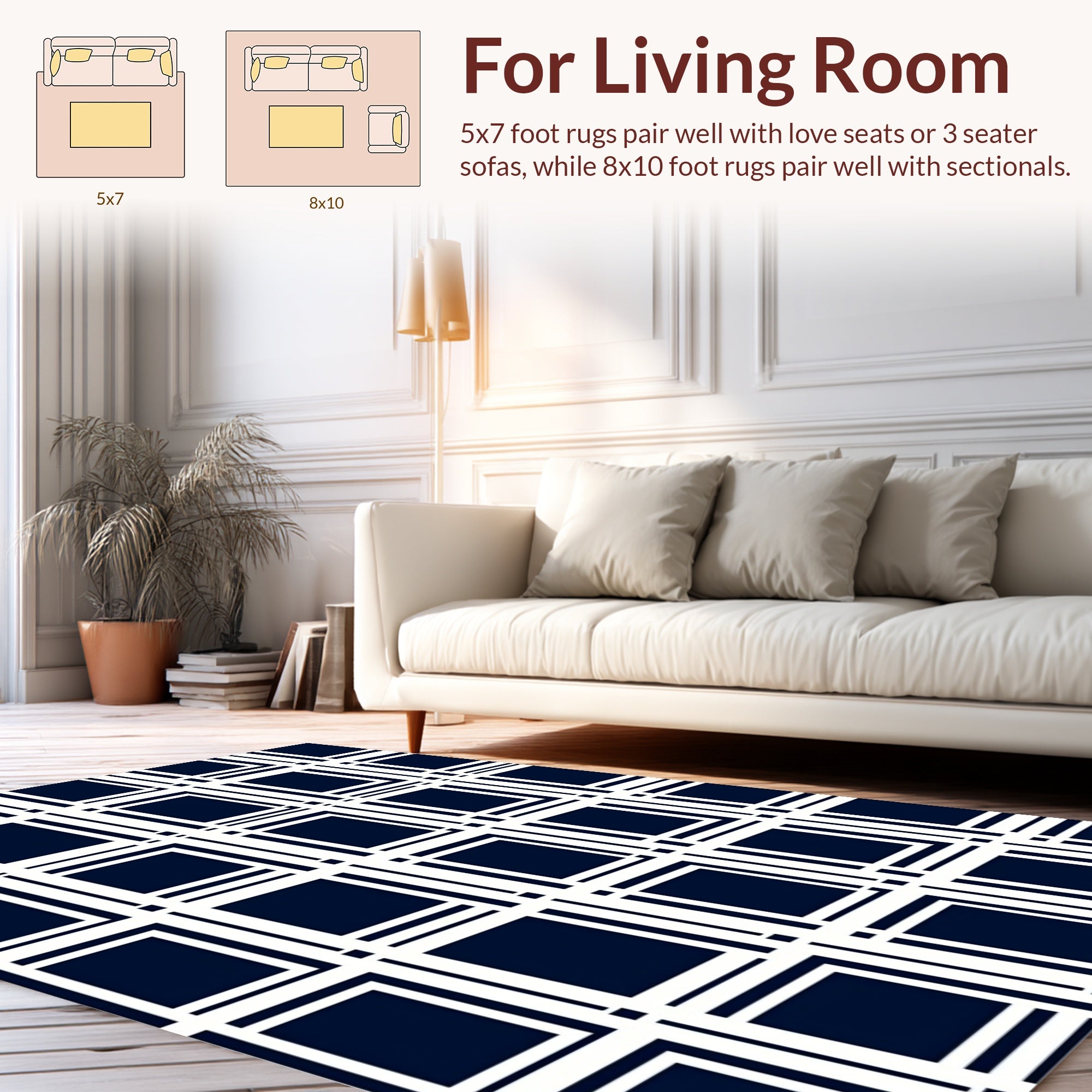 Bold Abstract Grid Pattern Rug