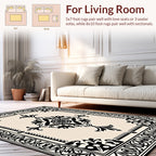 Classic Black Floral Medallion Rug