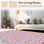 Colorful Abstract Swirls Pattern Rug