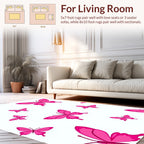 Hot Pink Butterfly Pattern Rug