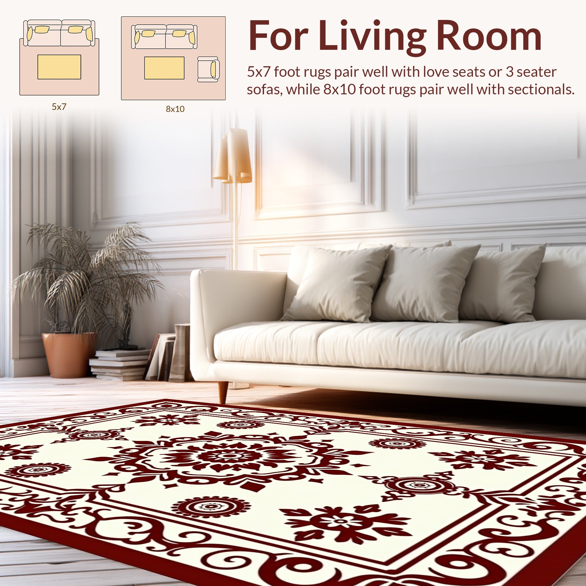 Ornate Floral Mandala Pattern Rug