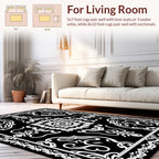 Classic Damask Inspired Ornamental Pattern Rug