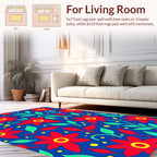 Bold Red Floral Pattern Rug