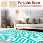 Aqua Wave Pattern Rug