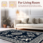 Elegant Ivory Floral Scrollwork Design Rug