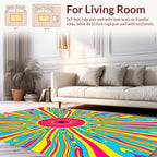 Vibrant Sunburst Abstract Pattern Rug