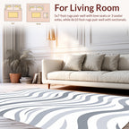 Curved Gentle Gray Stripe Pattern Rug