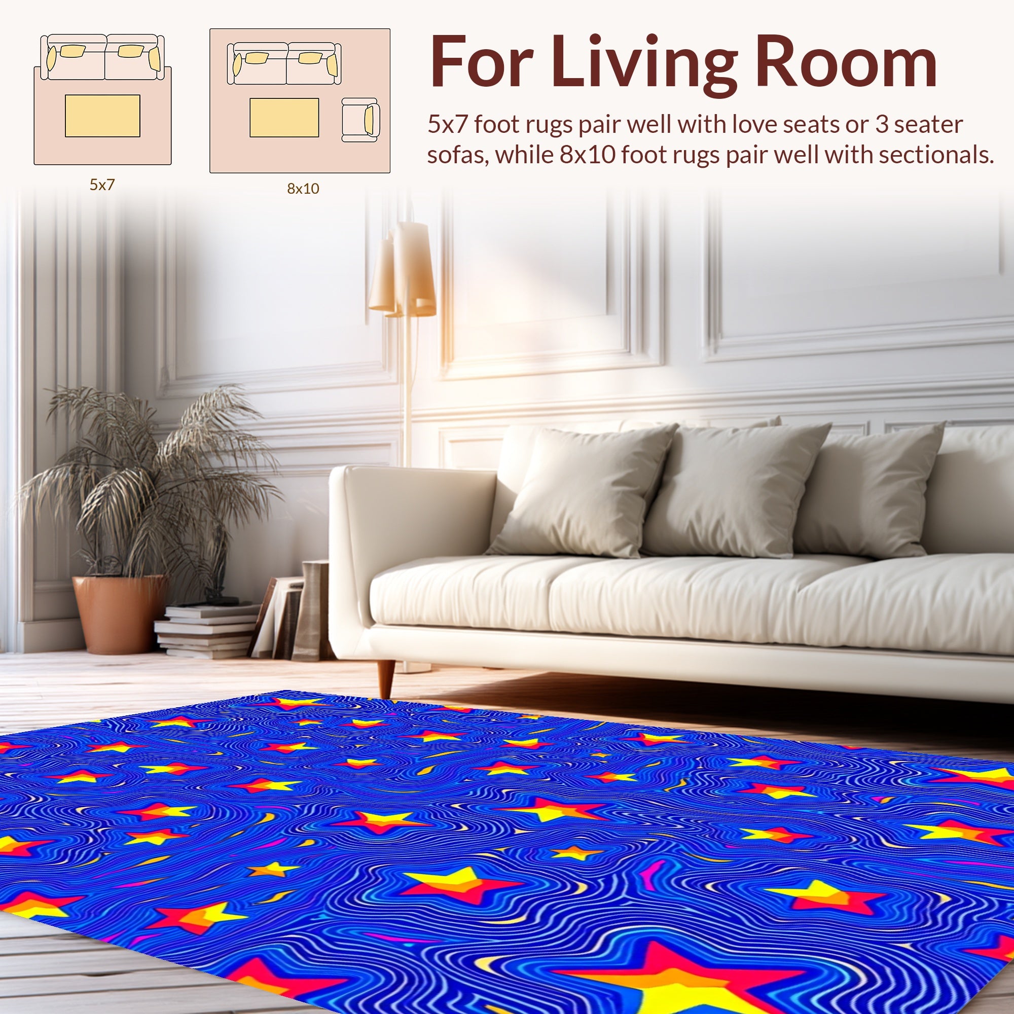 Vibrant Starburst Abstract Pattern Rug