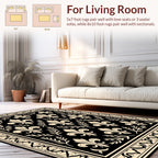 Classic Fleur de Lis Laurel Wreath Pattern Rug