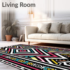 Bold Geometric Tribal Stripes Rug