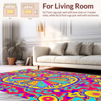 Vibrant Geometric Floral Pattern Rug