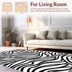 Bold Wavy Black White Pattern Rug