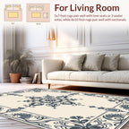 Dark Floral Patterned Elegant Rug