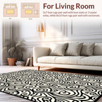 Black Swirls Classic Intricate Design Rug