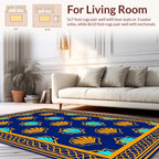 Bold Blue Orange Shell Pattern Rug