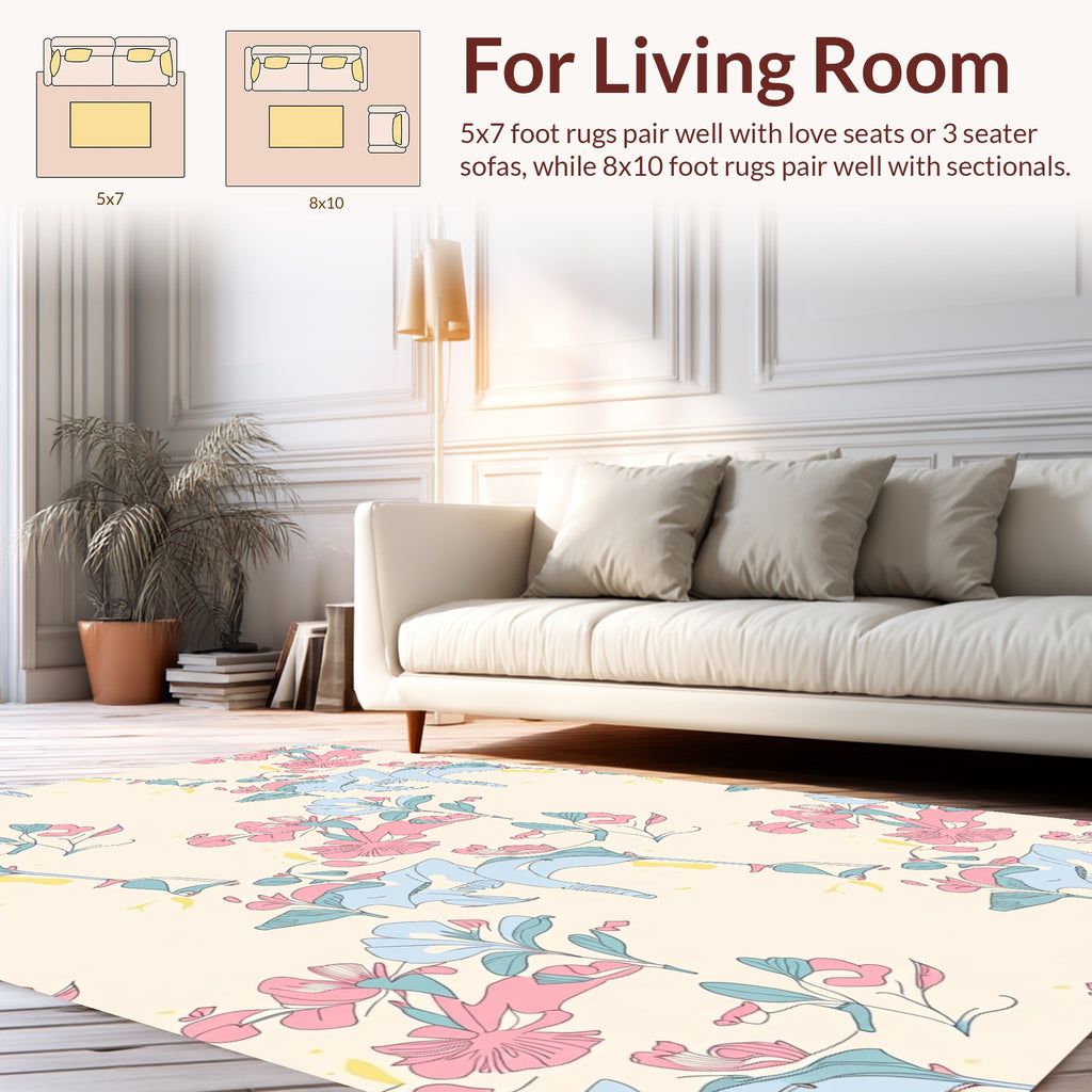Minimalist Floral Sketch Rug