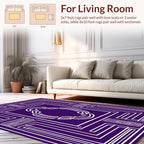 Purple Geometric Frame Design Rug