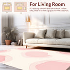 Soft Pink Abstract Blob Pattern Rug