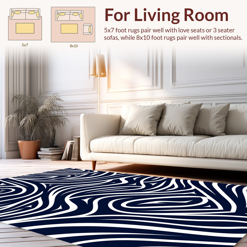 Bold Abstract Swirl Pattern Rug