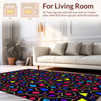 Vibrant Geometric Collage Design Rug