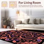 Coral Snake And Floral Pattern Rug