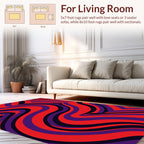 Vibrant Red Purple Swirl Pattern Rug