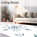 Cool Gray Snowflake Starburst Rug