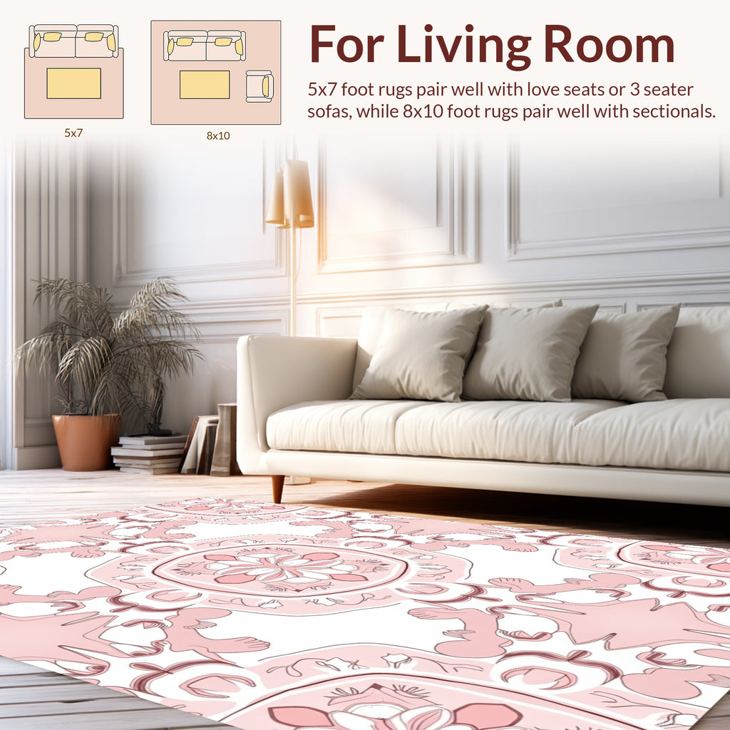 Artistic Floral Symmetry Pattern Rug