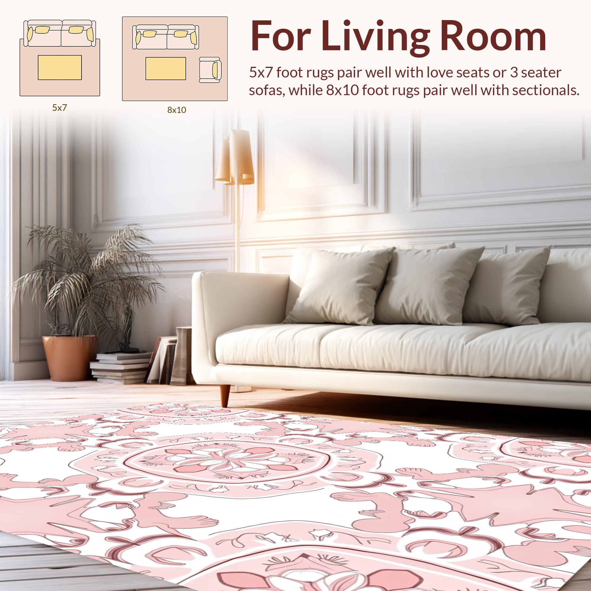 Artistic Floral Symmetry Pattern Rug