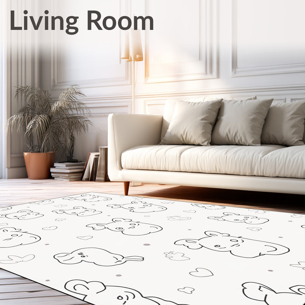 Cute Kawaii Animal Print Design Rug