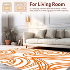 Whirling Orange Swirl Pattern Rug