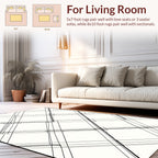 Diagrammatic Black White Intersecting Lines Rug